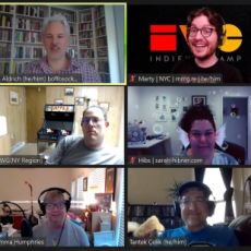 The smiling faces of the 12 people who showed up for HWC West this week in a 3x4 Zoom grid.