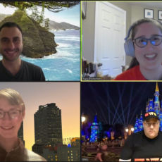 Four attendees of a Zoom create day on December 26 2022