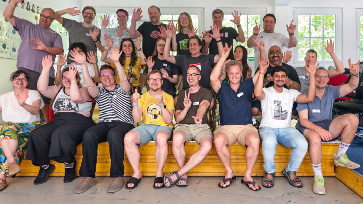 Group photo of participants at IndieWebCamp Nuremburg 2026. Group photo of participants at IndieWebCamp Nuremburg 2026.